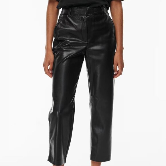 Aritzia Babaton Command Cropped Vegan Leather Pants-Olive Green- Size 6 - Picture 12 of 15